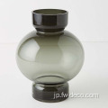 ガラス花瓶の泡スモーキーホワイトフラワーガラス花瓶